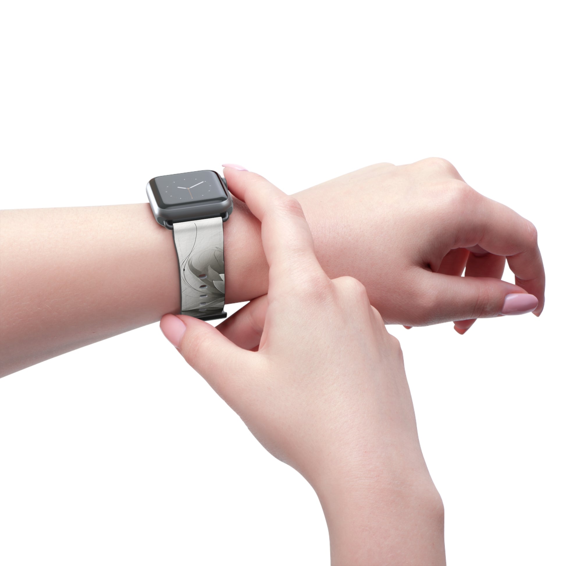 Silver Lotus Apple Watch Band Strap - Timeless Design for your Timepiece