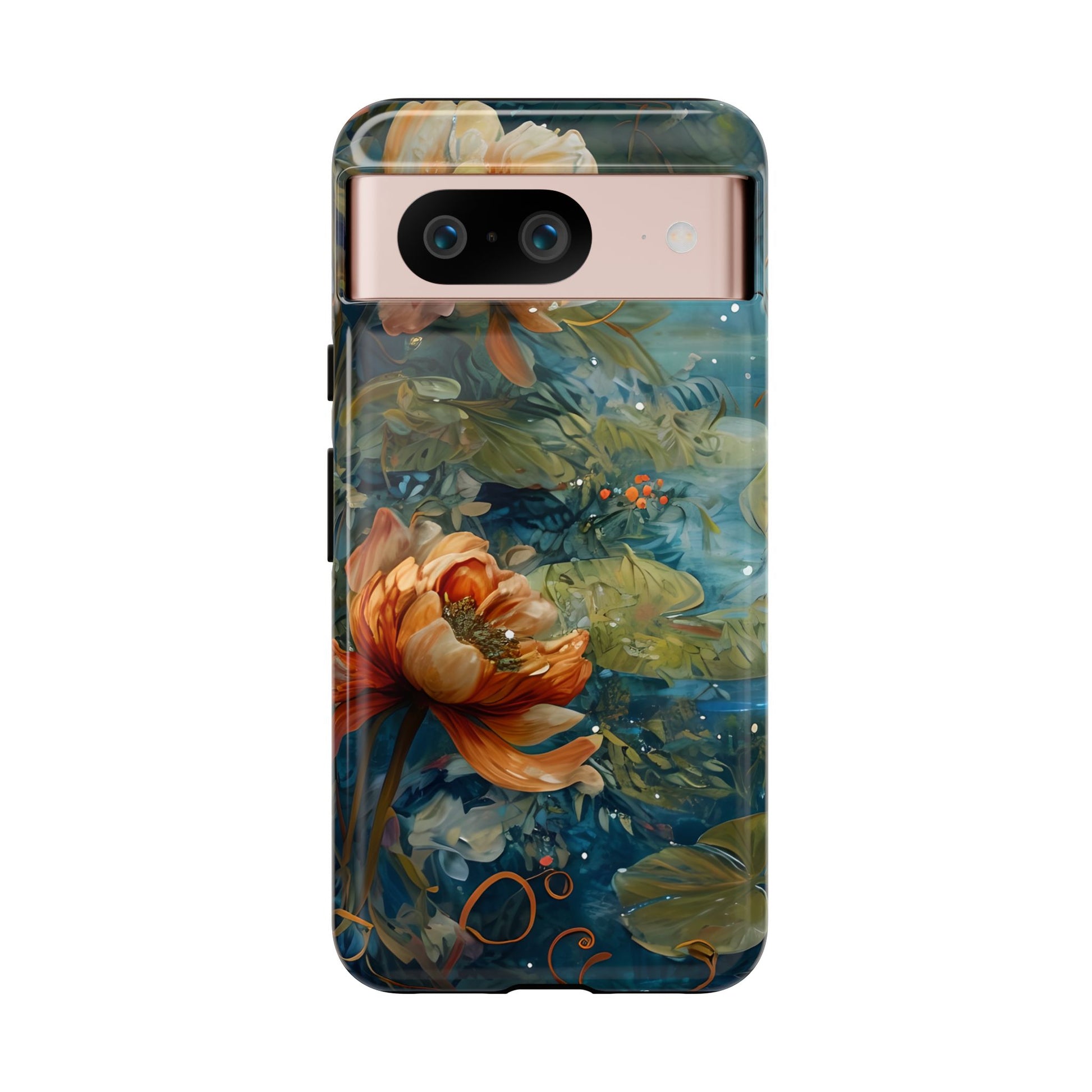 Waterlily Nocturne Tough Case for Google Pixel 8- Premium Artistic Shockproof Cover, Elegant Protective Phone Case