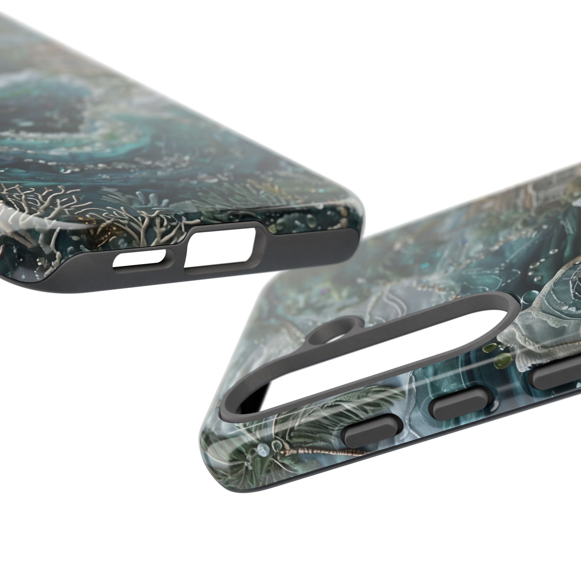 Tropical Midnight Wave - Artistic Ocean Samsung Galaxy S25 Tough Phone Case - Dramatic Blue Wave Design