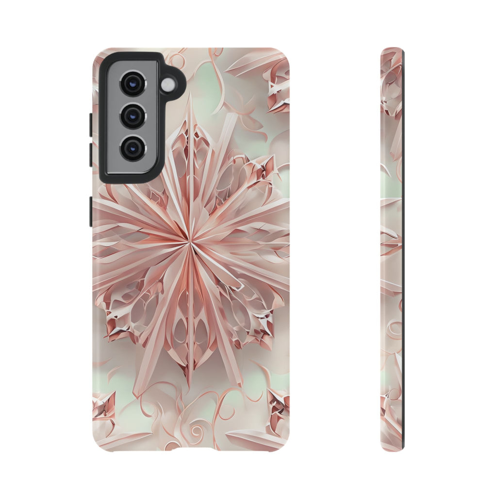 Blush Frost from our Kaleidoscope Collection - Samsung Galaxy S21 tough case - Soft Pink Geometric Floral Design