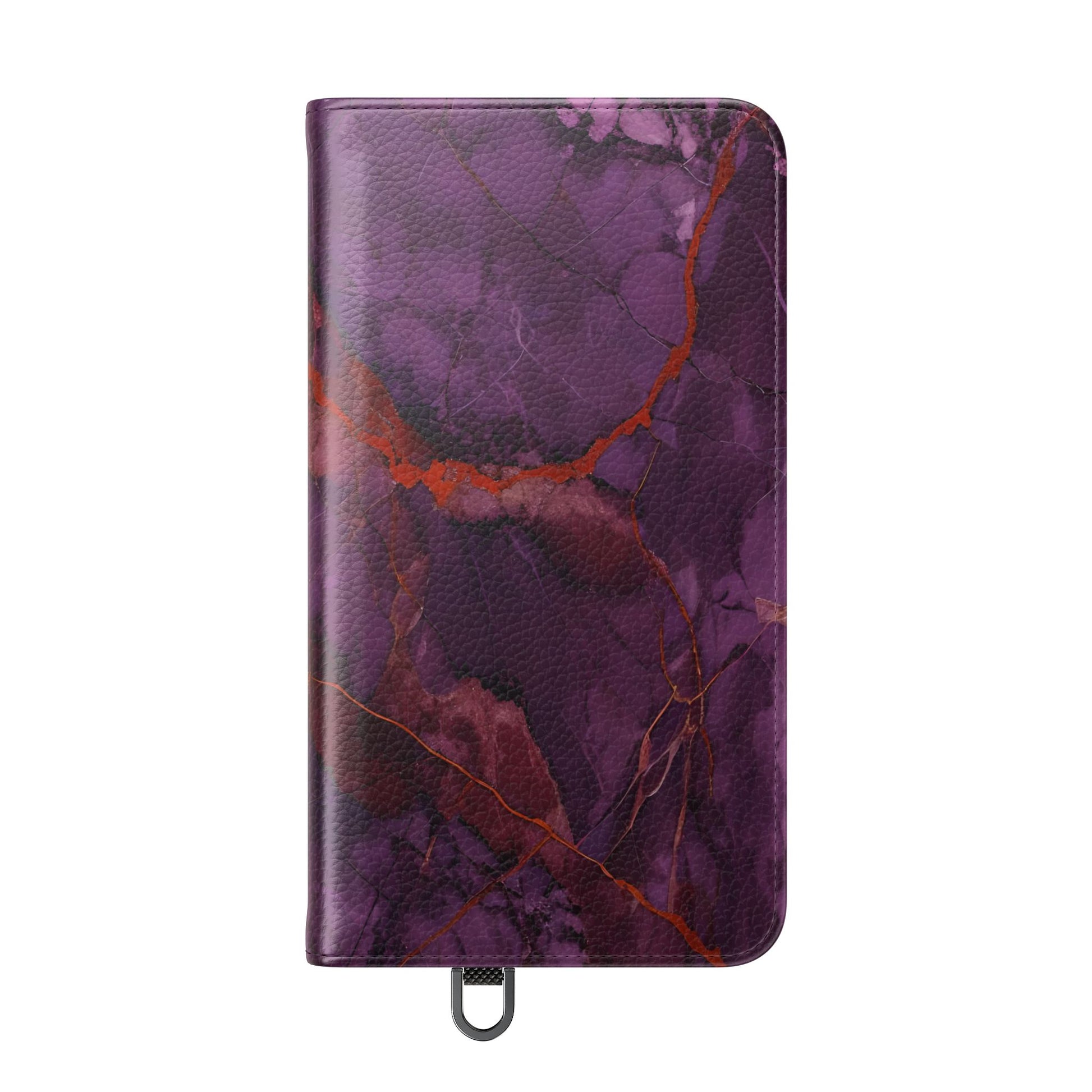 Amethyst Current Wallet Phone Case - Elegant Purple Marble Flip Cover for Samsung Galaxy S24
