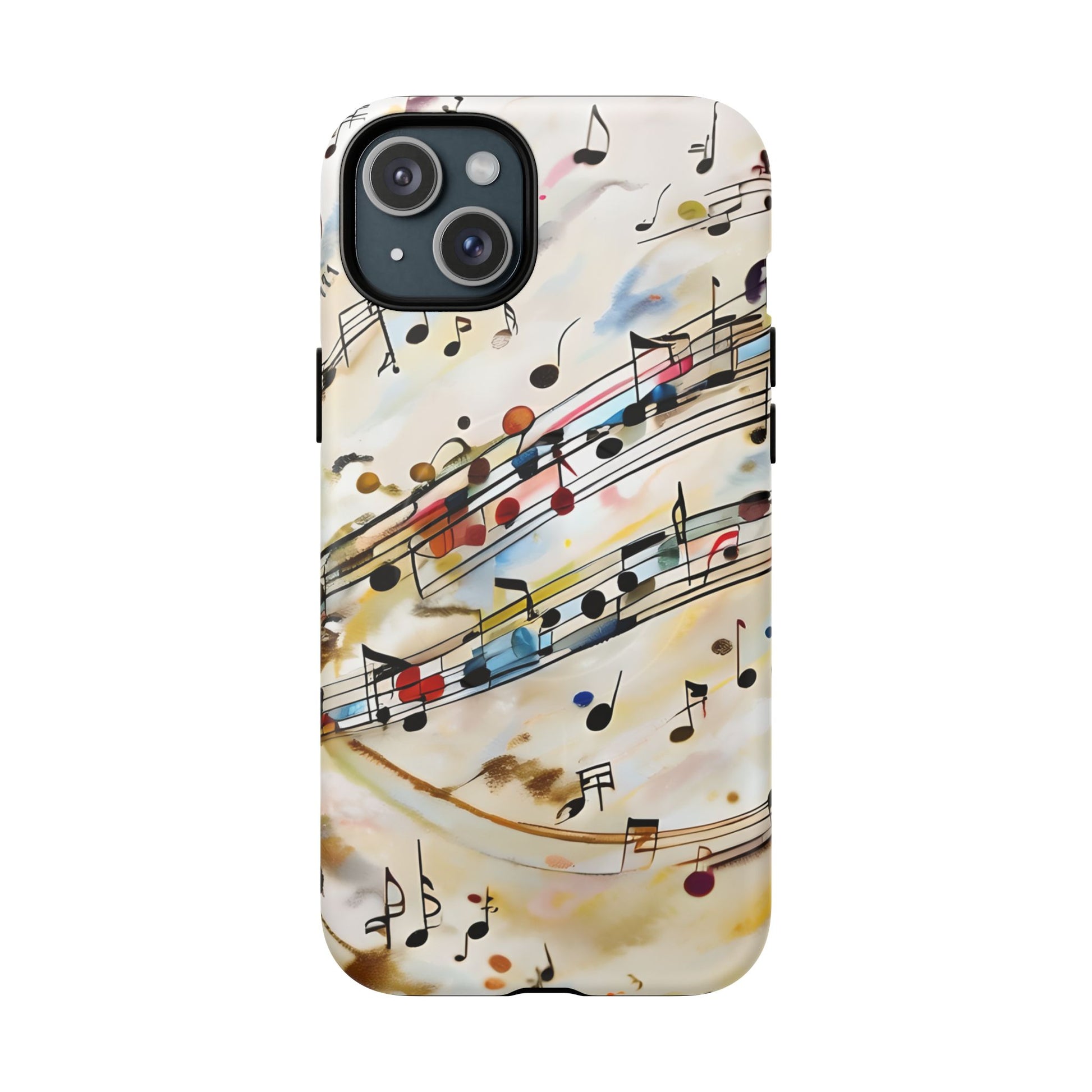 Melodic Flow Abstract Music Notes iPhone 15 Plus MagSafe Case
