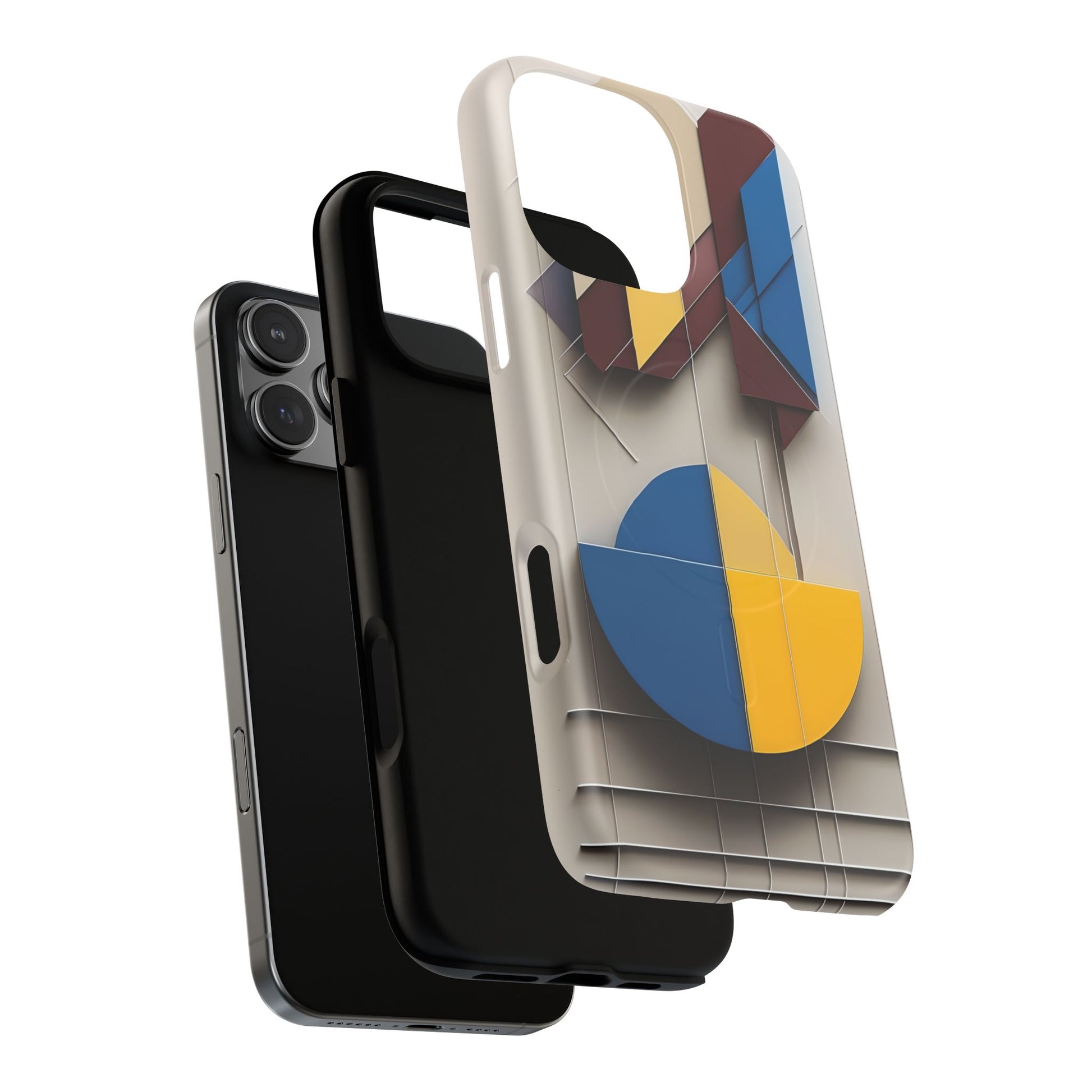 Chromatic Construct iPhone 16 Pro Max MagSafe Phone Case -Modern Geometrical Design, Primary Colors