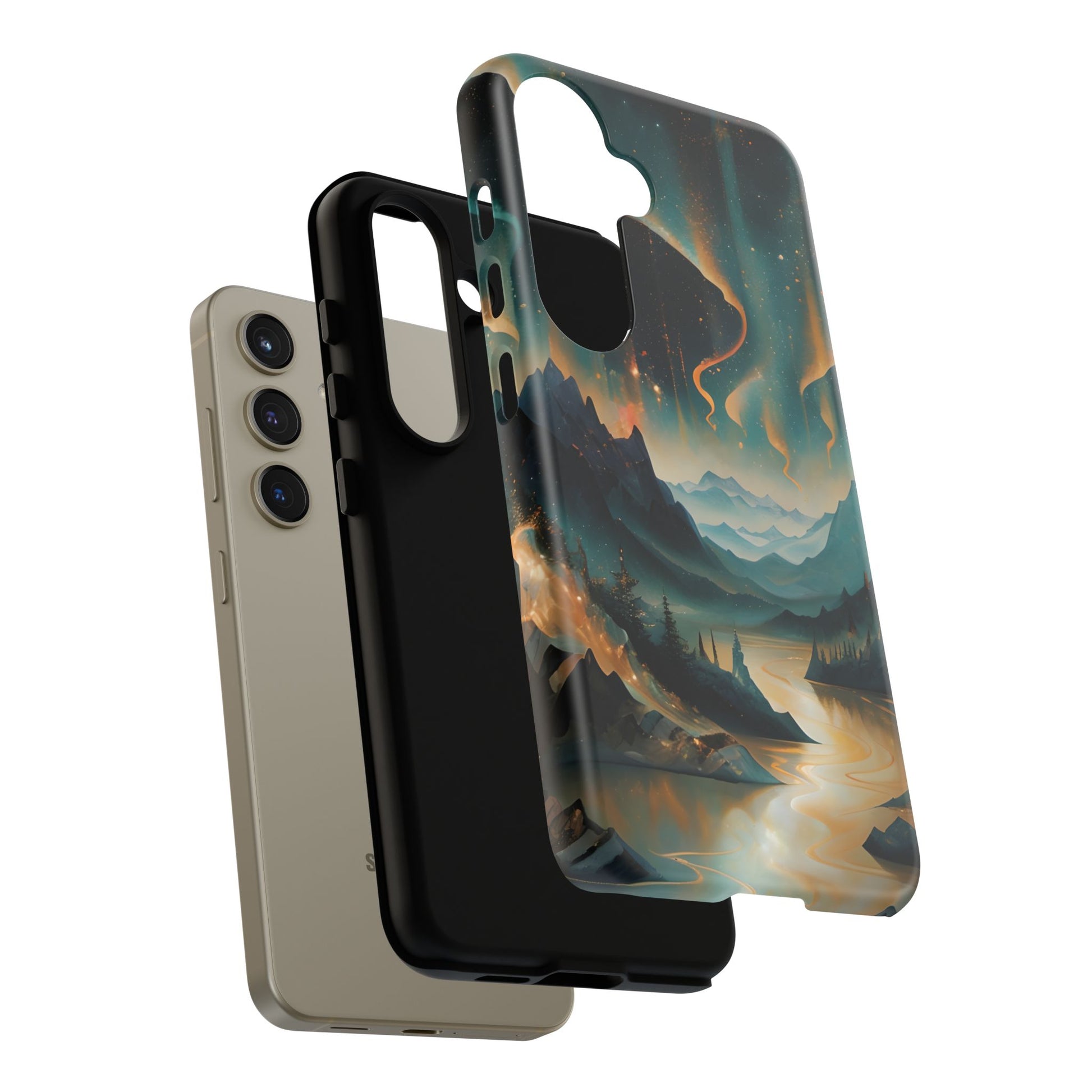 Aurora Dreamscape Samsung Galaxy S24 Tough Case - Artistic Northern Lights Cover - Premium Abstract Design