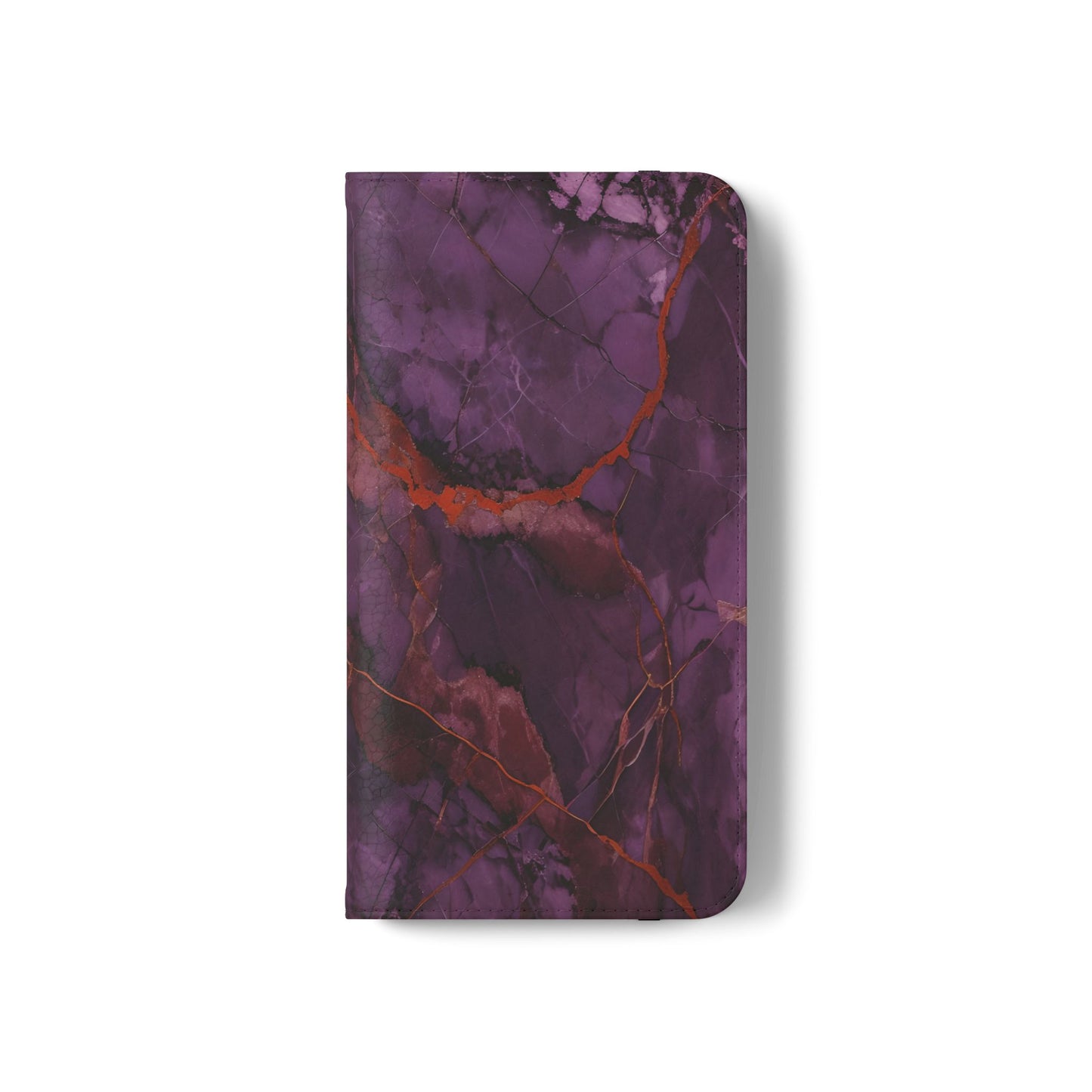 Amethyst Current Wallet Phone Case - Elegant Purple Marble Flip Cover for Samsung Galaxy