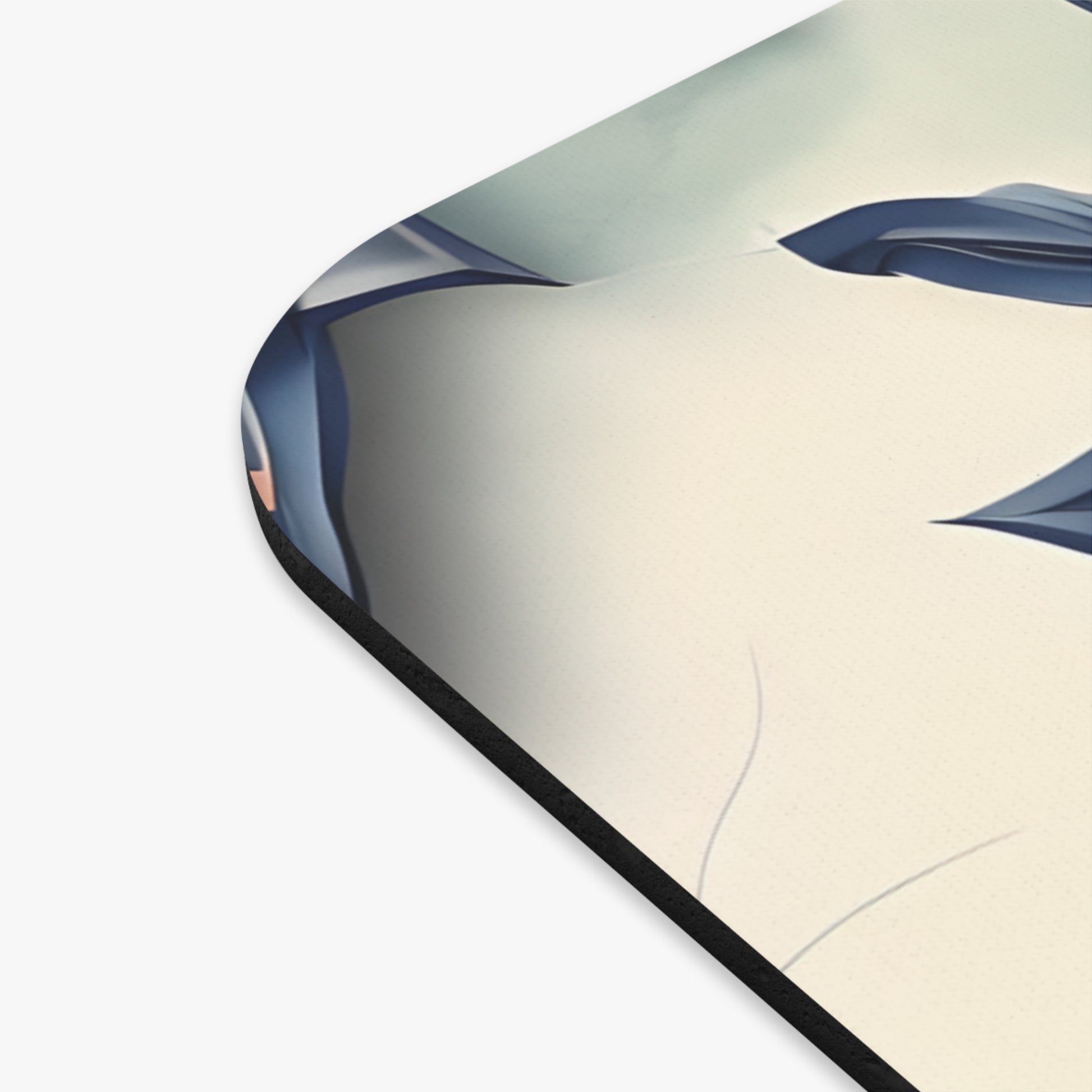 Close-up of Frosted Indigo Bloom mouse pad showing printed floral design detail