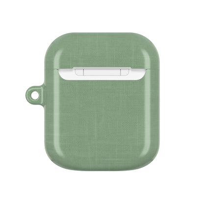Sage Linen AirPods Case - Minimalist Green Fabric Texture Cover for Gen 1, 2, 3, Pro Gen 1 & 2