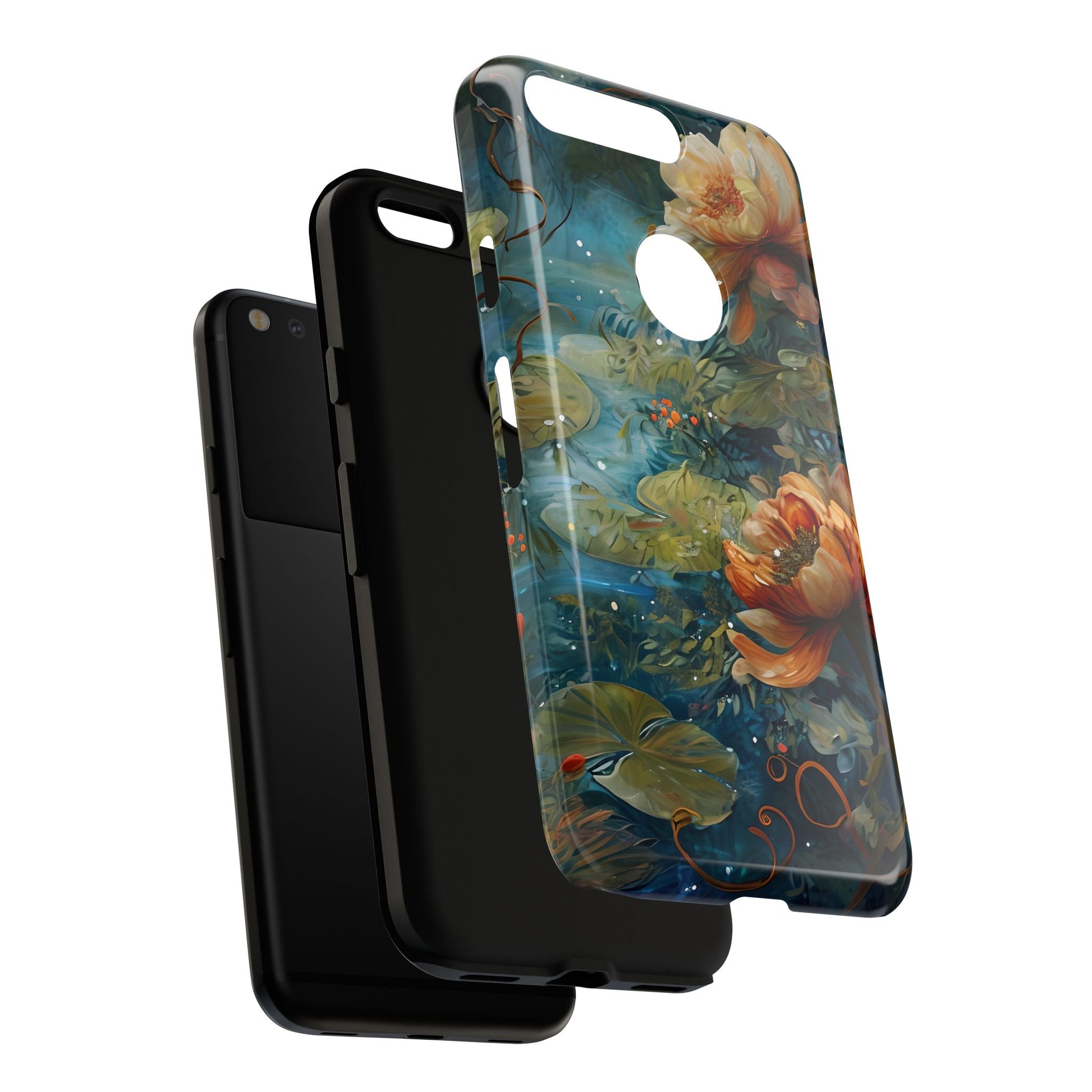 Waterlily Nocturne Tough Case for Google Pixel- Premium Artistic Shockproof Cover, Elegant Protective Phone Case