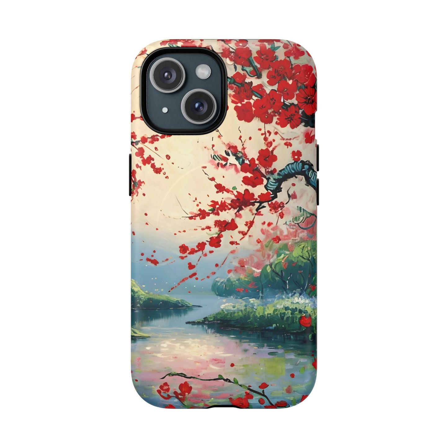 Crimson Blossom Lake iPhone MagSafe Case