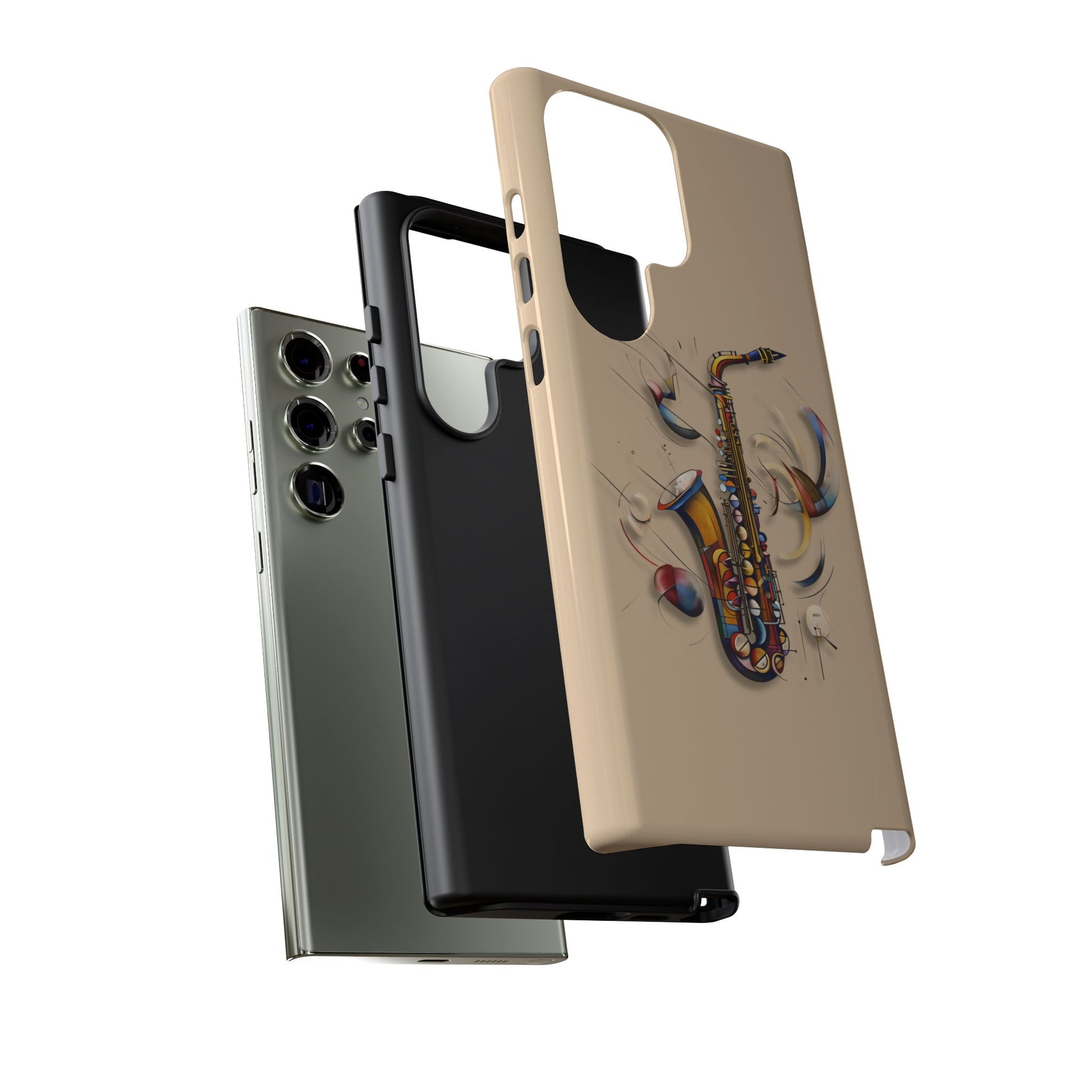Brass Rhapsody Artistic Saxophone Music Tough Case for Samsung Galaxy S23 Ultra - Shockproof Phone Cover