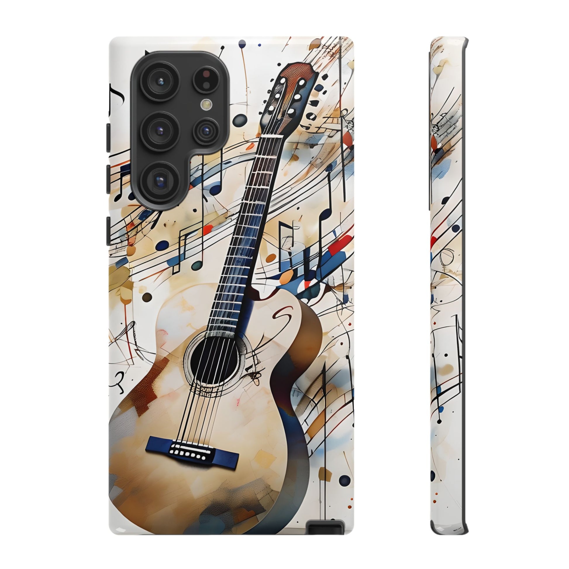 Strum and Flow Acoustic Guitar Art Tough Case for Samsung Galaxy S22 Ultra - Shockproof Phone Cover