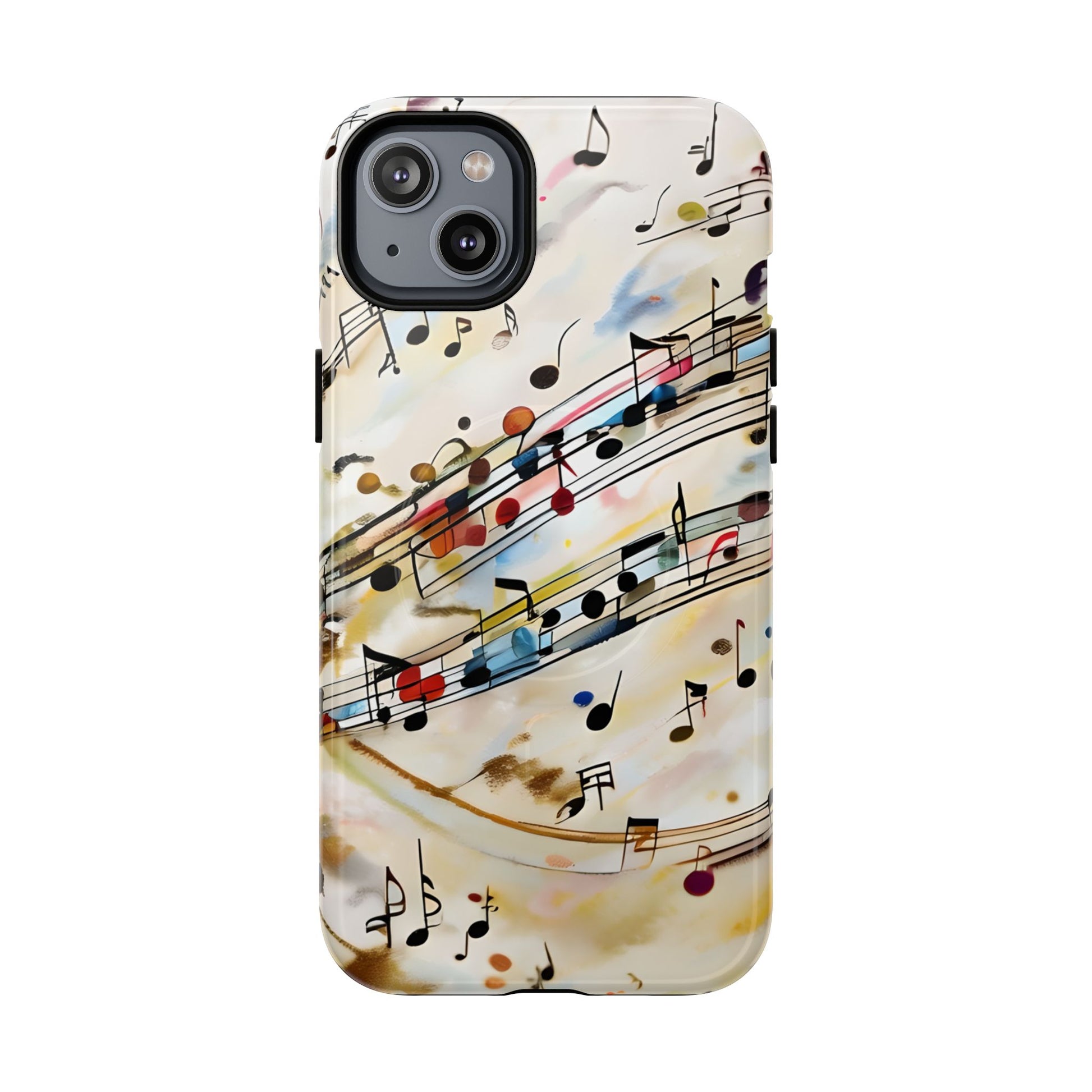 Melodic Flow Abstract Music Notes iPhone 14 Plus MagSafe Case