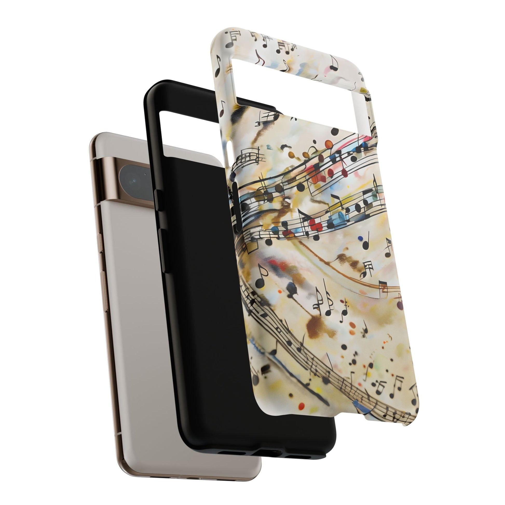 Melodic Flow Abstract Music Notes Tough Case for Google Pixel 8 Pro - Shockproof Phone Cover