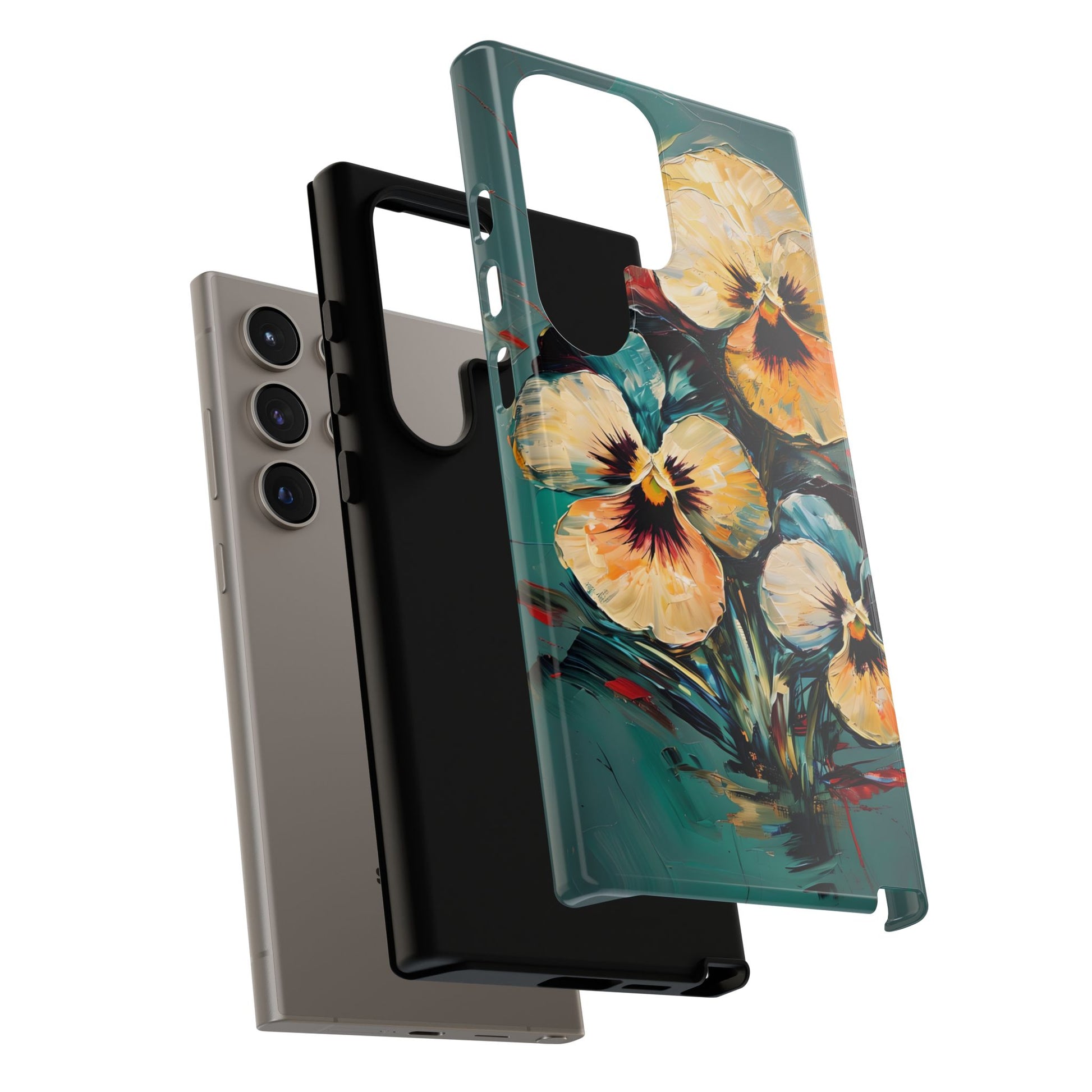 Golden Pansy Cascade Case for Samsung Galaxy S24 Ultra - Premium Shockproof Designer Phone Cover