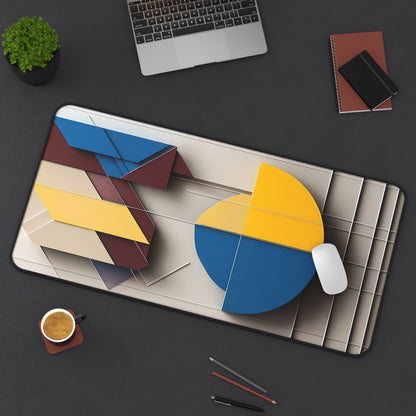 Chromatic Construct Desk Mat - Premium Office Desk Pad, 3 Sizes Available, Artistic Workspace Protection