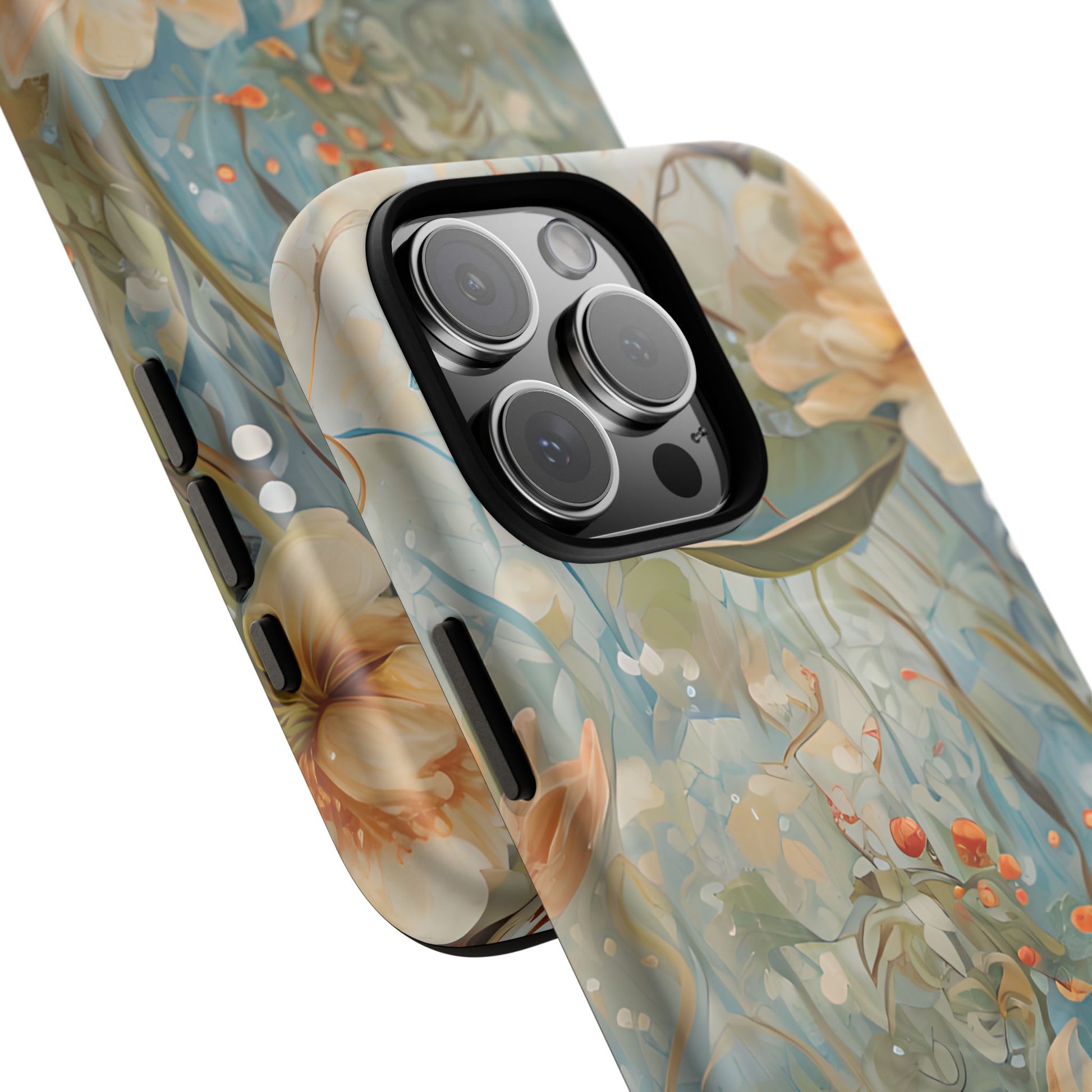Waterlily Dreamscape - Artistic Floral iPhone 16 Pro Max MagSafe Phone Case -Waterlily & Lotus Design