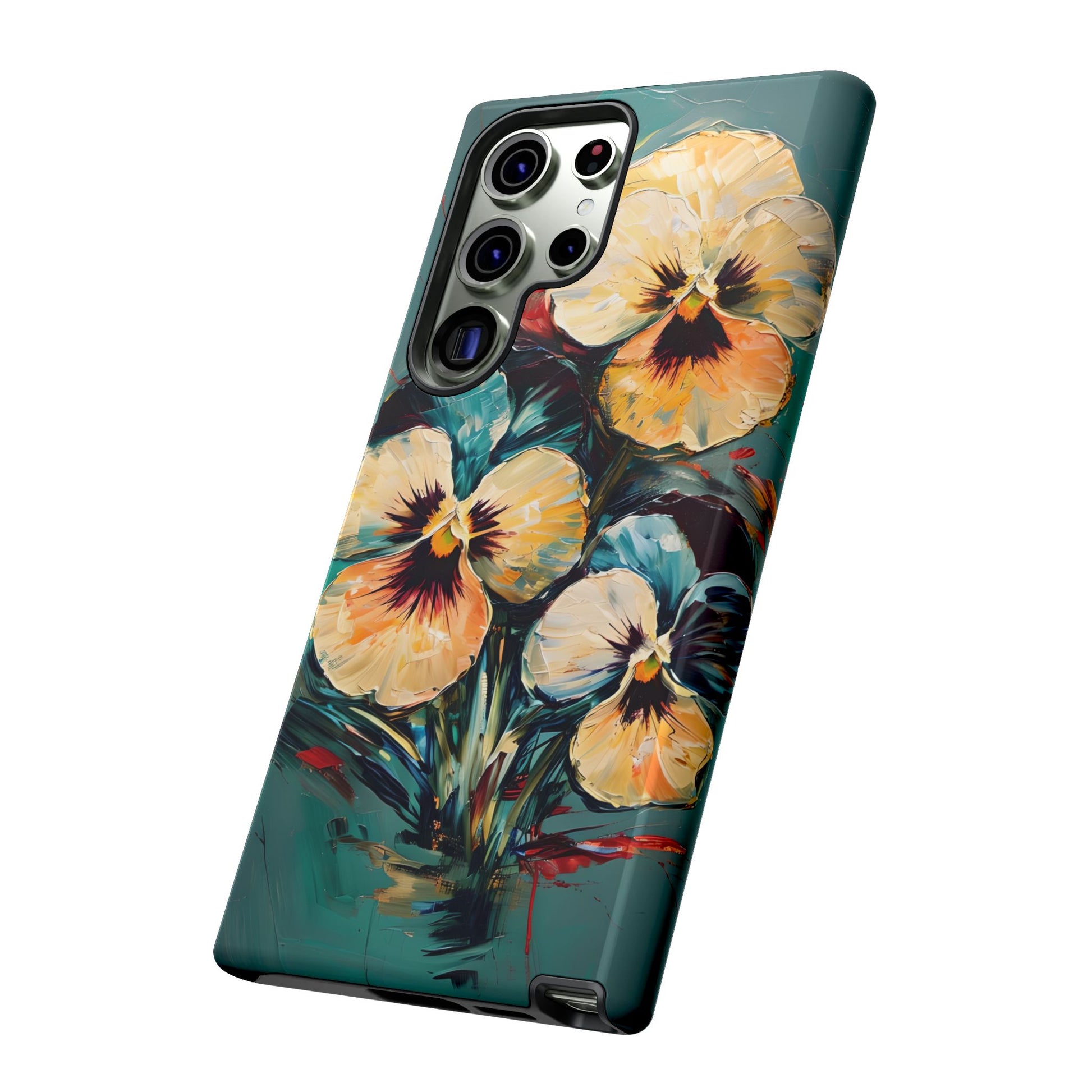 Golden Pansy Cascade Case for Samsung Galaxy S23 Ultra - Premium Shockproof Designer Phone Cover