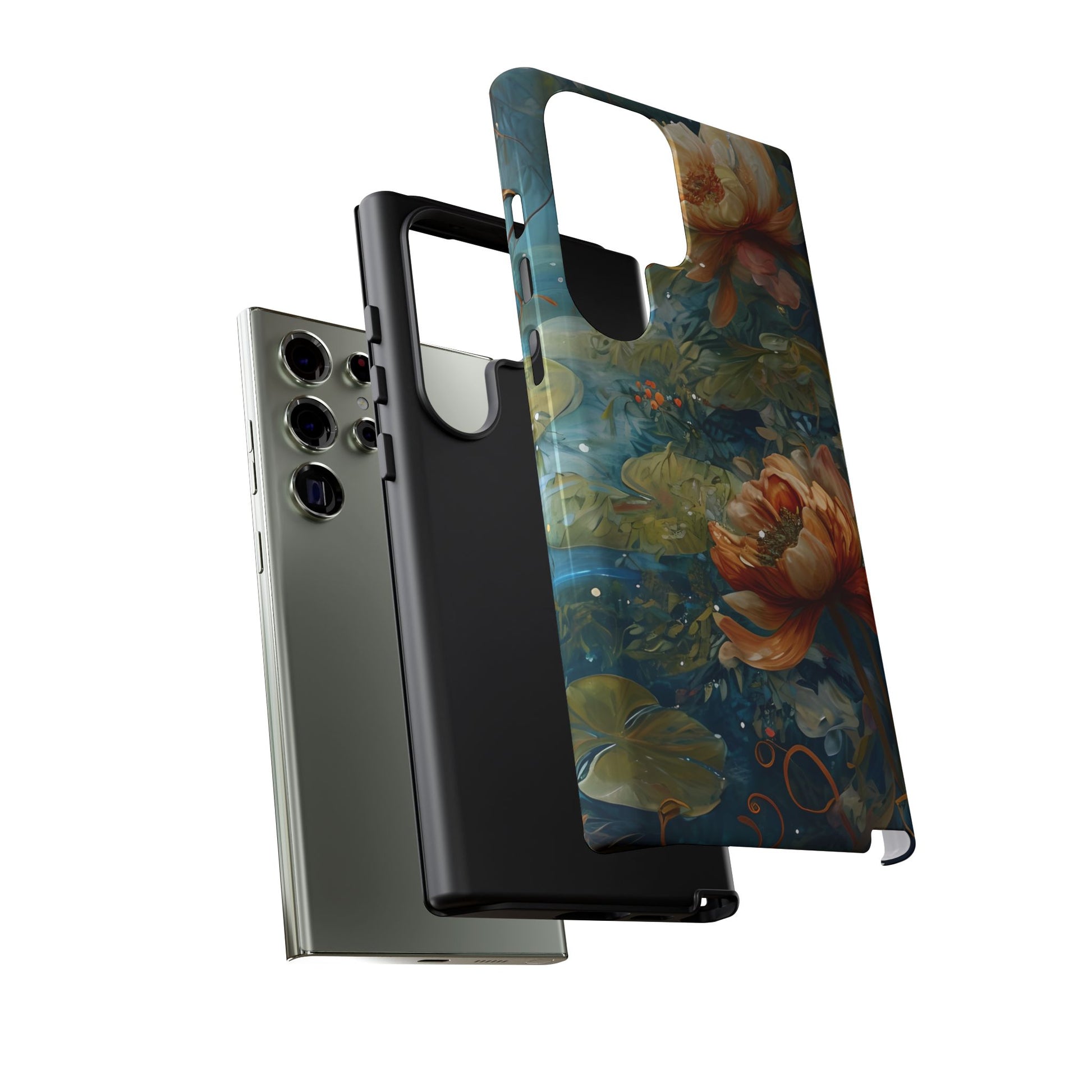 Waterlily Nocturne Samsung Galaxy S23 Ultra Case - Artistic Mountain Lake Design, Nature-Inspired Protective Cover, Elegant Gift for Outdoor Lovers