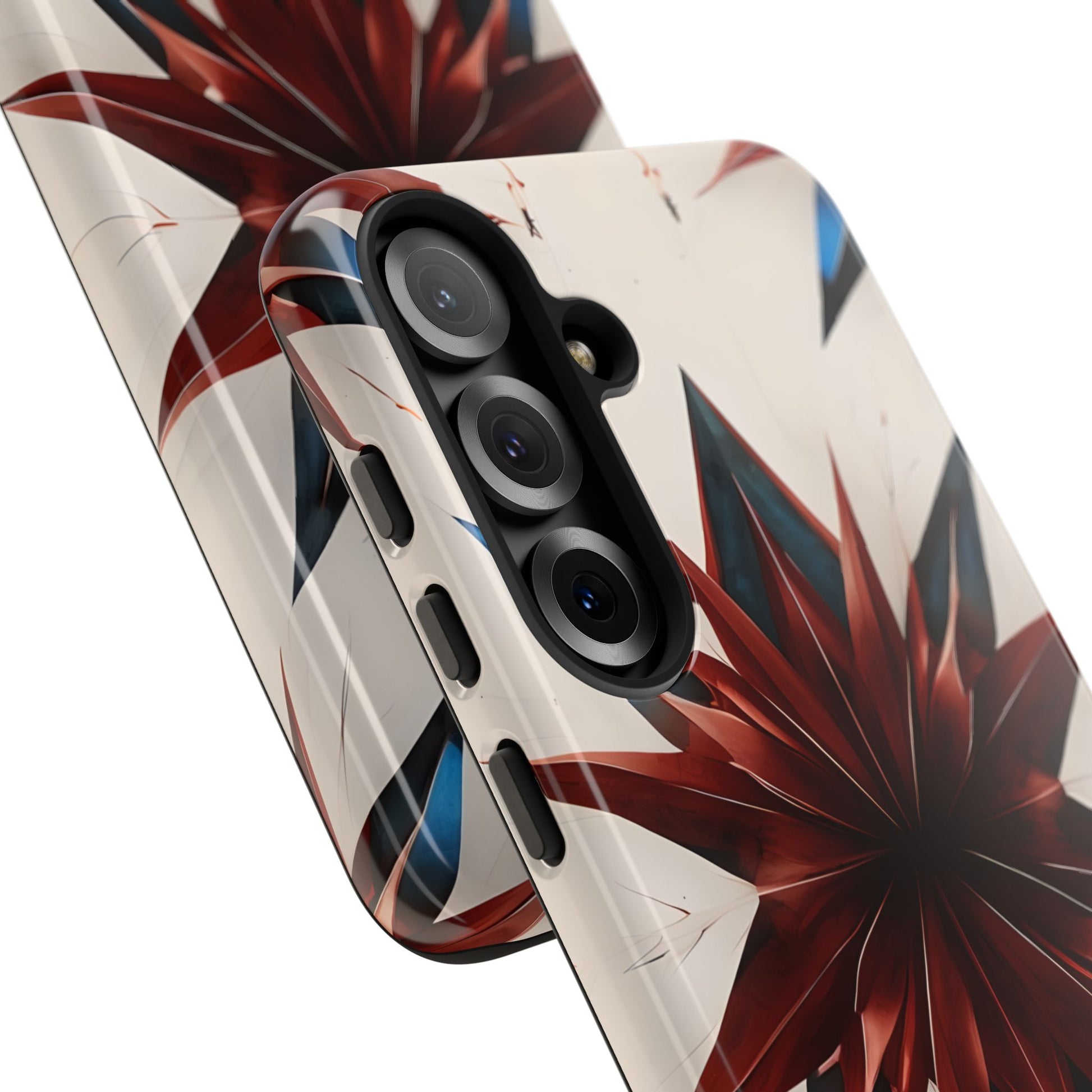 Garnet Starburst - Kaleidoscope Collection Gemstone Floral - Samsung Galaxy S25 Plus Tough Phone Case - Floral Burst Design