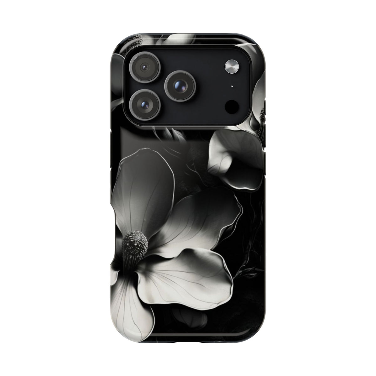 Monochrome Magnolia iPhone MagSafe Case