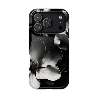 Monochrome Magnolia iPhone MagSafe Case