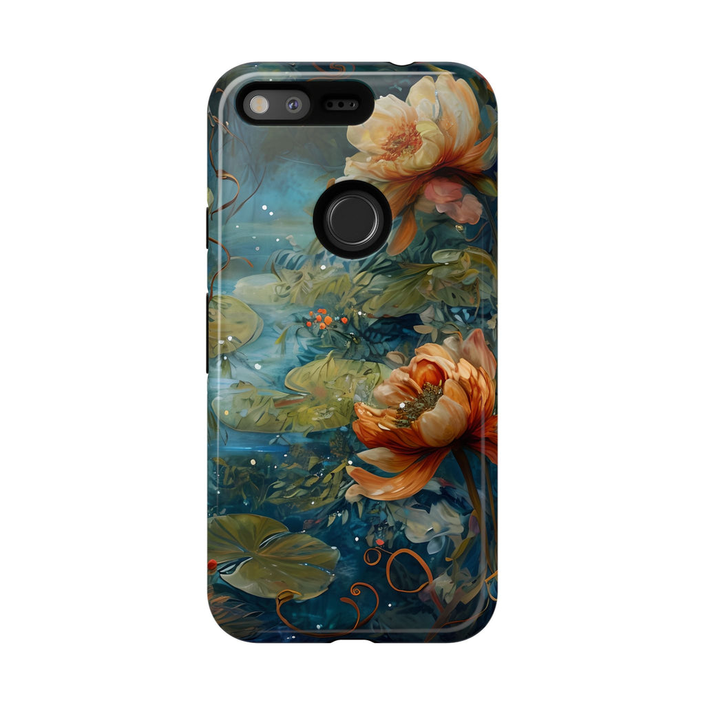 Waterlily Nocturne Tough Case for Google Pixel- Premium Artistic Shockproof Cover, Elegant Protective Phone Case
