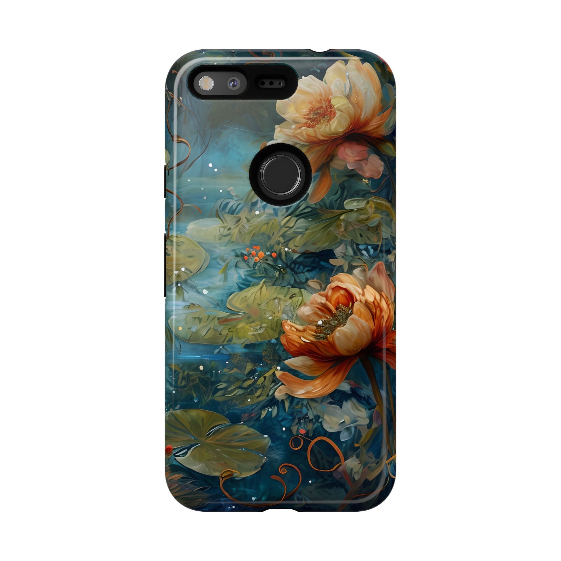 Waterlily Nocturne Tough Case for Google Pixel- Premium Artistic Shockproof Cover, Elegant Protective Phone Case