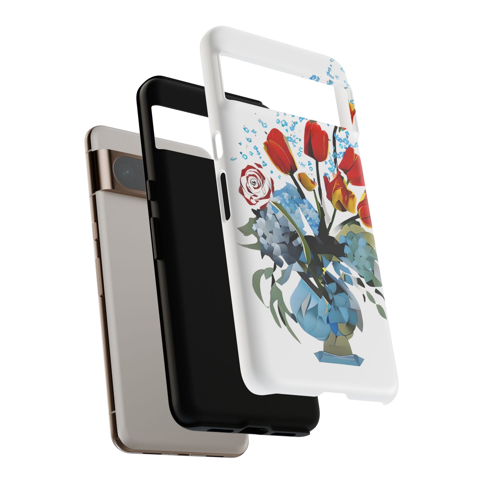 Bouquet Brilliance - Artistic Floral Google Pixel 8 Pro Tough Phone Case - Vibrant Tulip, Rose & Hydrangea Design