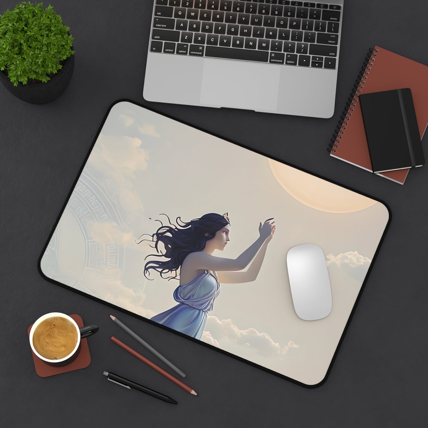 Moonlit Ascent Desk Mat - Premium Office Desk Pad, 3 Sizes Available, Artistic Workspace Protection