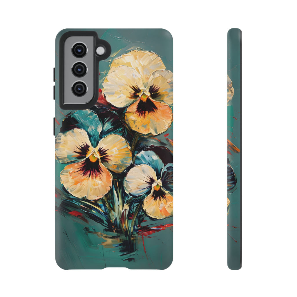 Golden Pansy Cascade Case for Samsung Galaxy S21 - Premium Shockproof Designer Phone Cover