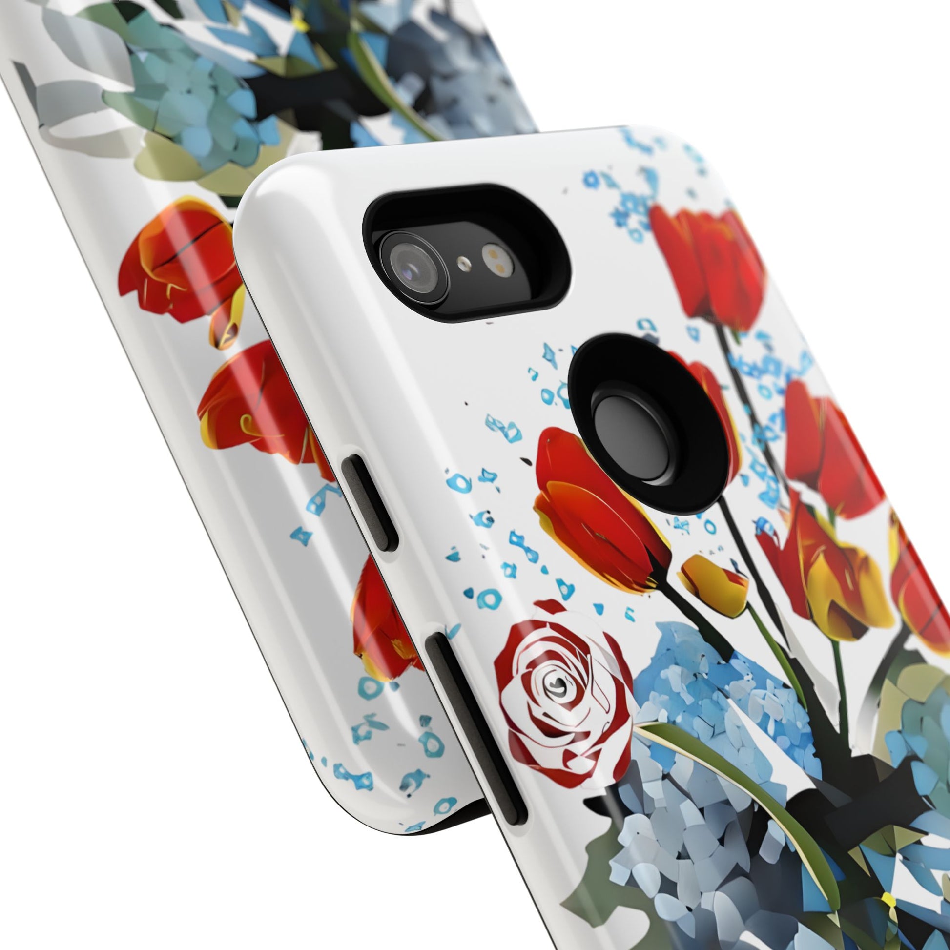 Bouquet Brilliance - Artistic Floral Google Pixel 3 Tough Phone Case - Vibrant Tulip, Rose & Hydrangea Design