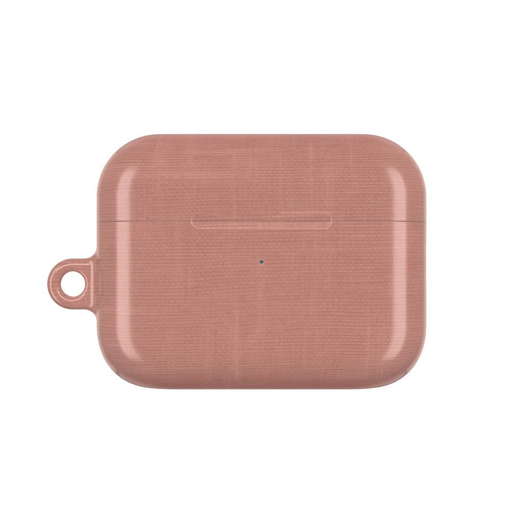 Terracotta Linen AirPods Case - Minimalist Smooth Weave Texture Cover for Gen 1, 2, 3, Pro Gen 1 & 2