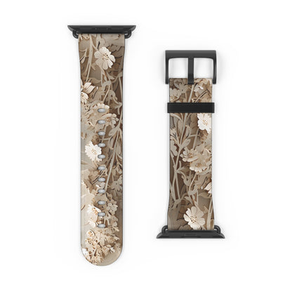 Moonlit Garden Apple Watch Band - Premium Custom Strap for Series 1-9, SE & Ultra - Artistic Vegan Leather