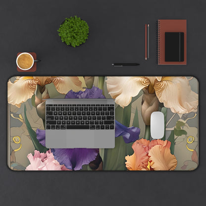 Iris Reverie Designer Desk Mat - Premium Office Desk Pad, 3 Sizes Available, Artistic Workspace Protection