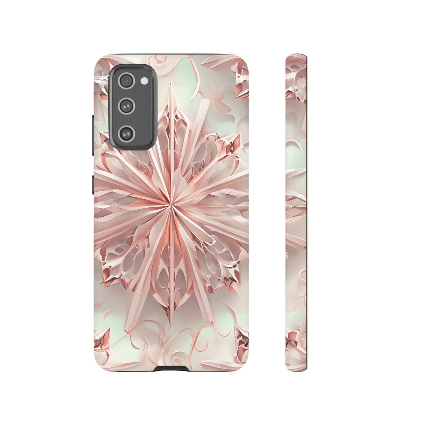 Blush Frost from our Kaleidoscope Collection - Samsung Galaxy tough case - Soft Pink Geometric Floral Design
