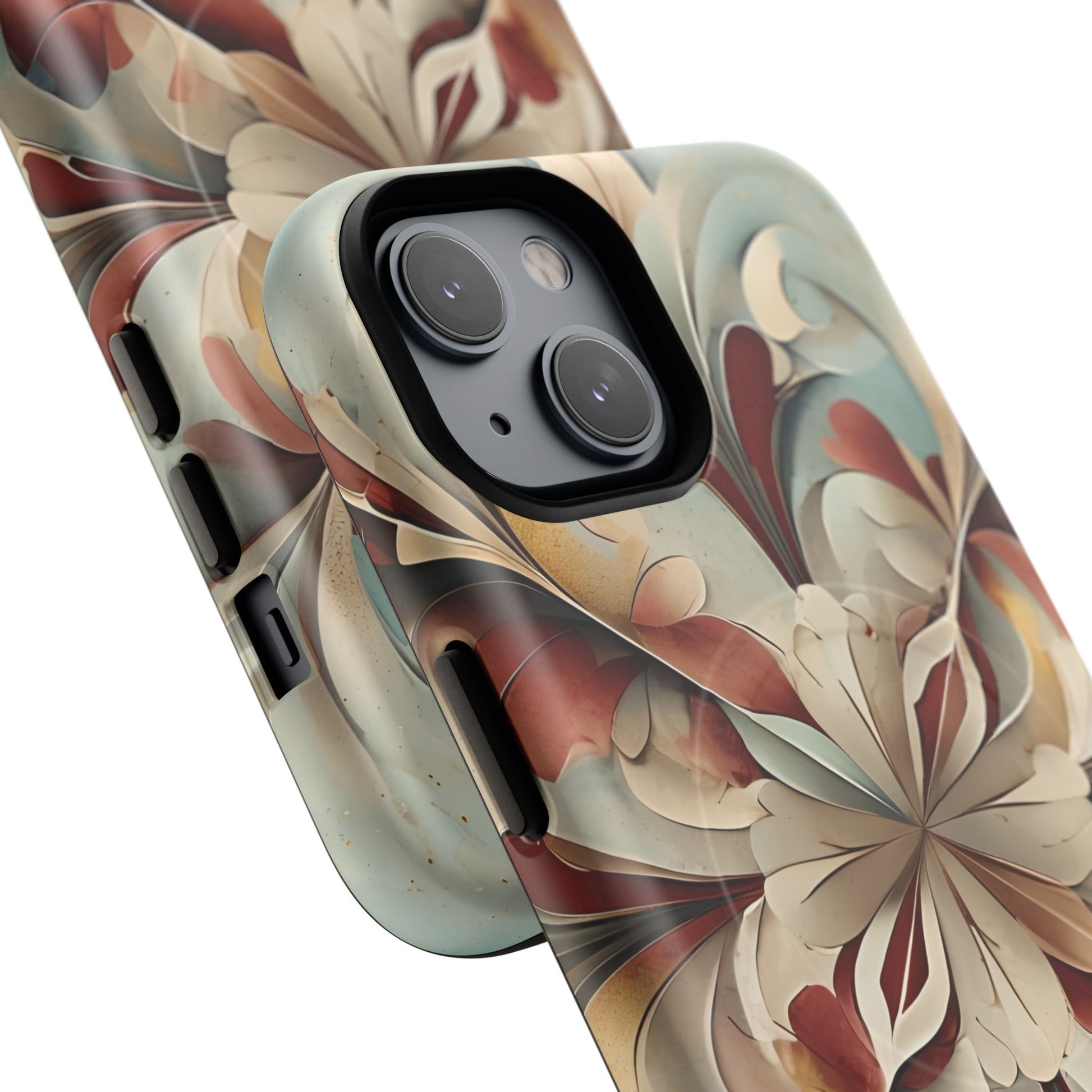 Vintage Baroque Blossom - Ornate Floral Art iPhone 14 MagSafe Phone Case - Elegant Baroque-Inspired Design