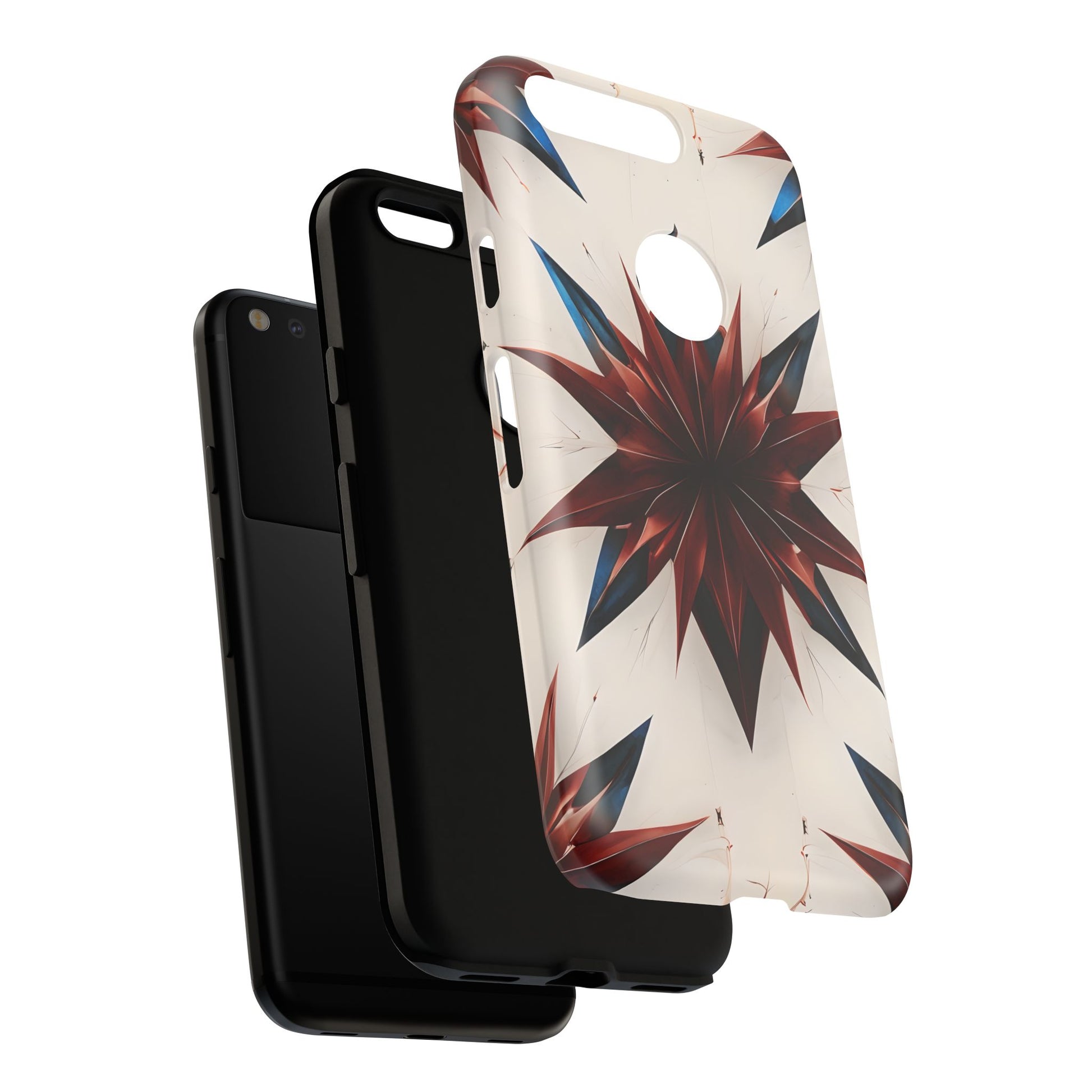 Garnet Starburst - Kaleidoscope Collection Gemstone Floral - Google Pixel Tough Phone Case - Floral Burst Design