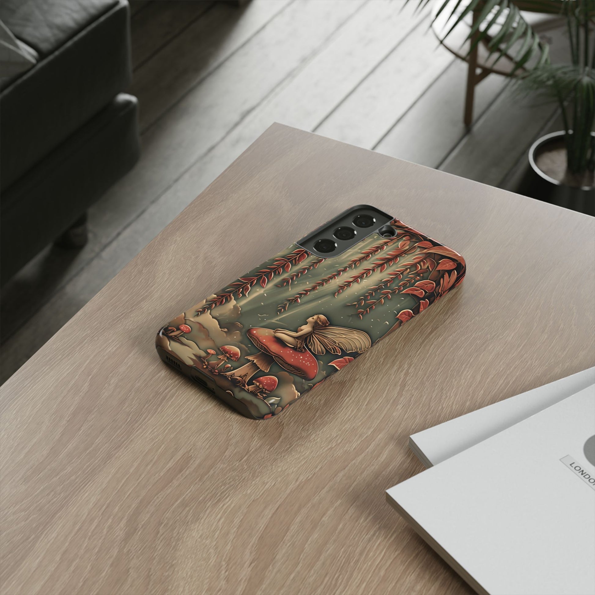 Willow Whisper - Tranquil Nature Art Samsung Galaxy S22 Tough Phone Case - Serene Willow Tree & Meditative Figure Design