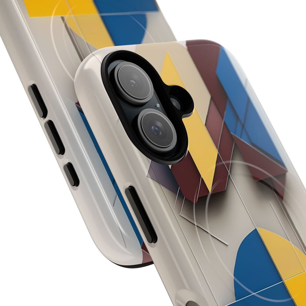 Chromatic Construct iPhone 16 MagSafe Phone Case -Modern Geometrical Design, Primary Colors