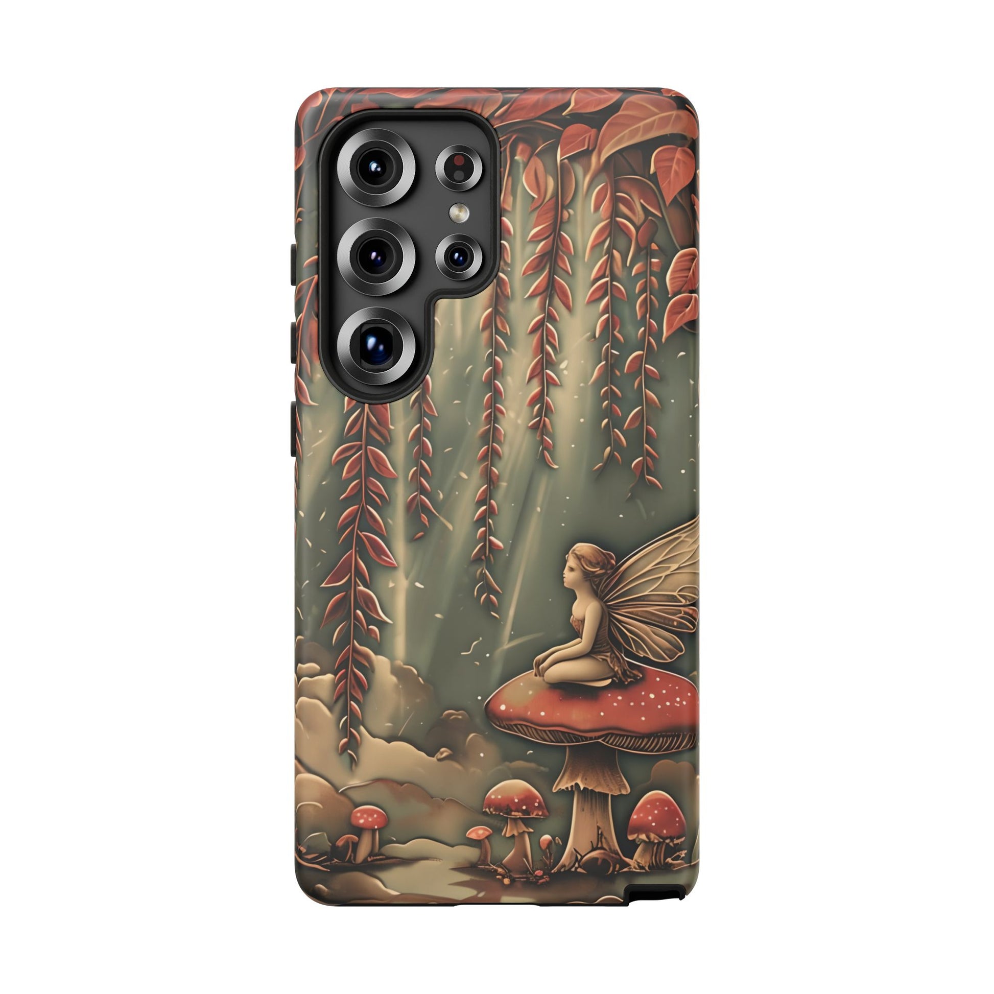 Willow Whisper - Tranquil Nature Art Samsung Galaxy S25 Ultra Tough Phone Case - Serene Willow Tree & Meditative Figure Design