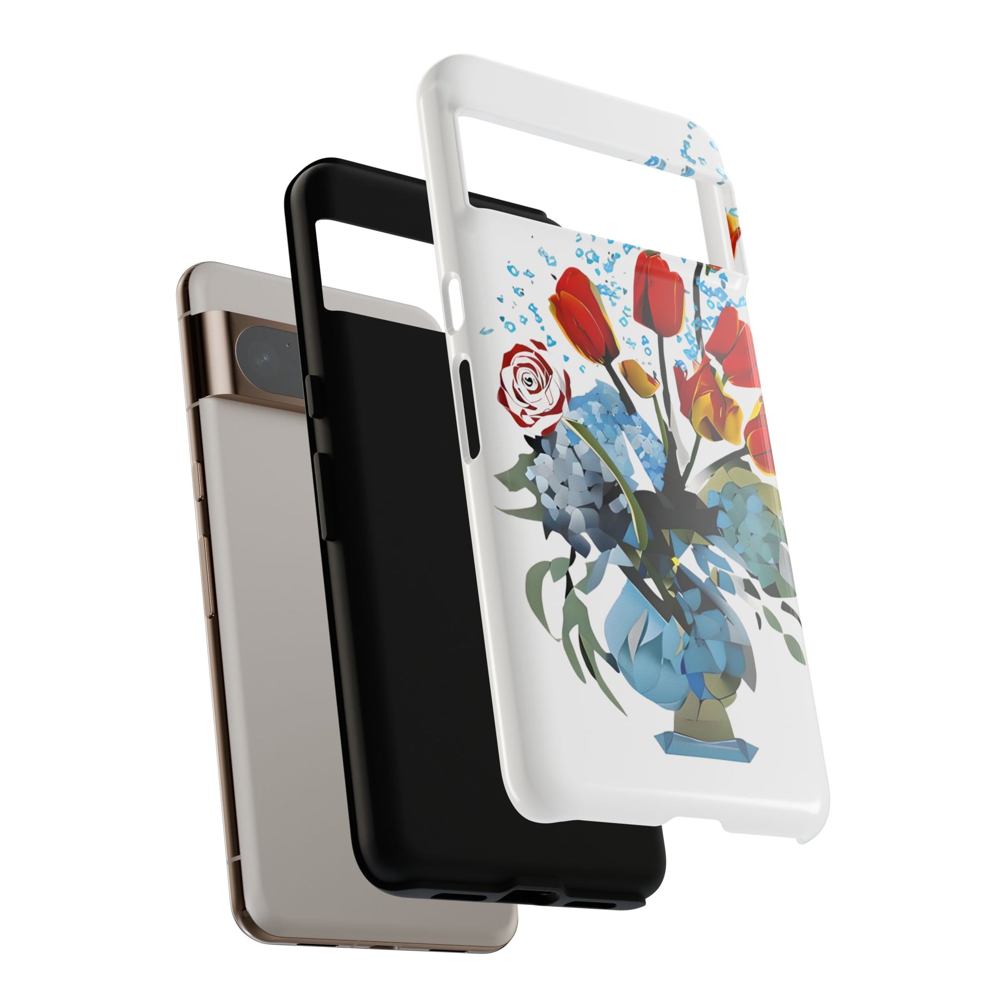 Bouquet Brilliance - Artistic Floral Google Pixel 8 Pro Tough Phone Case - Vibrant Tulip, Rose & Hydrangea Design