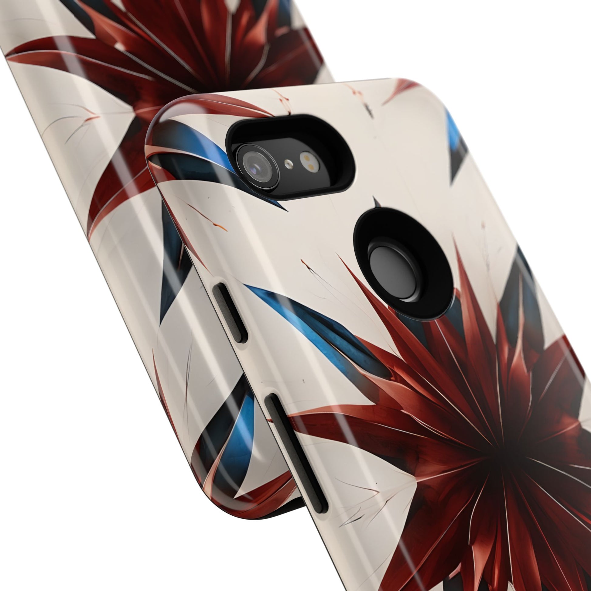 Garnet Starburst - Kaleidoscope Collection Gemstone Floral - Google Pixel 3 Tough Phone Case - Floral Burst Design