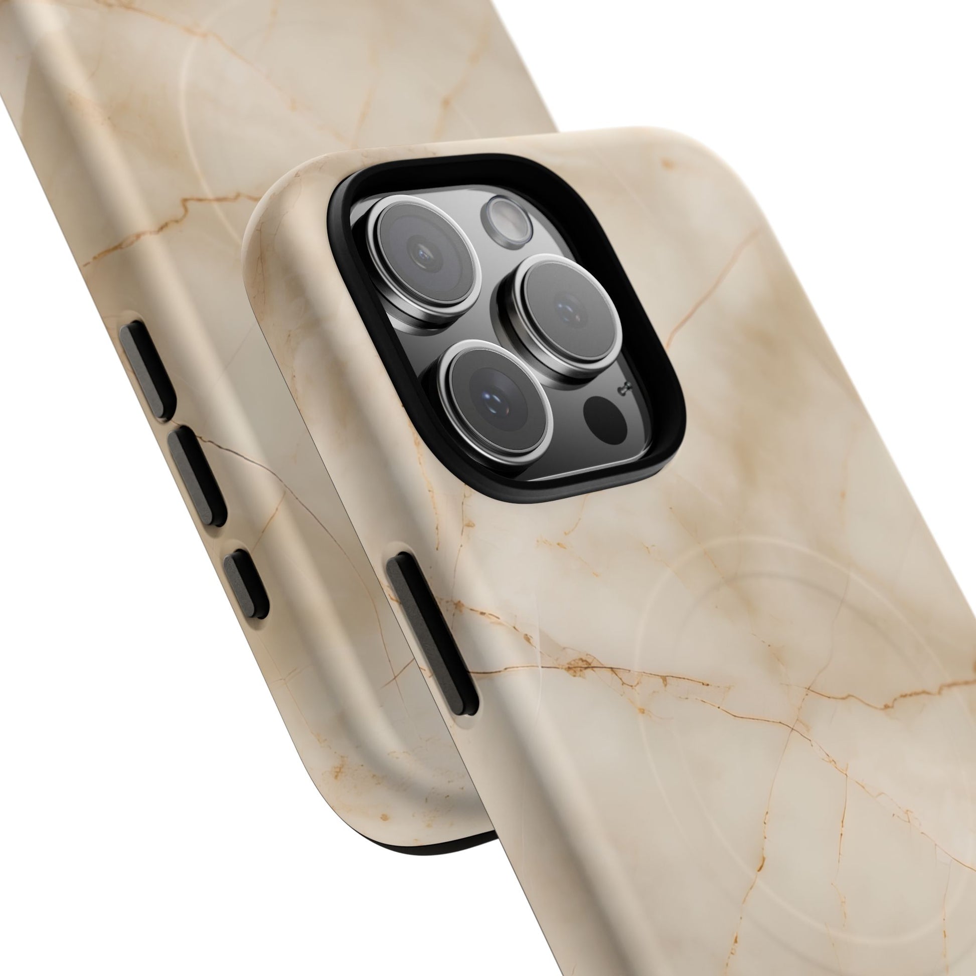 Parchment Mist - iPhone 16 Pro Max MagSafe Phone Case - Neutral Beige Marble Design