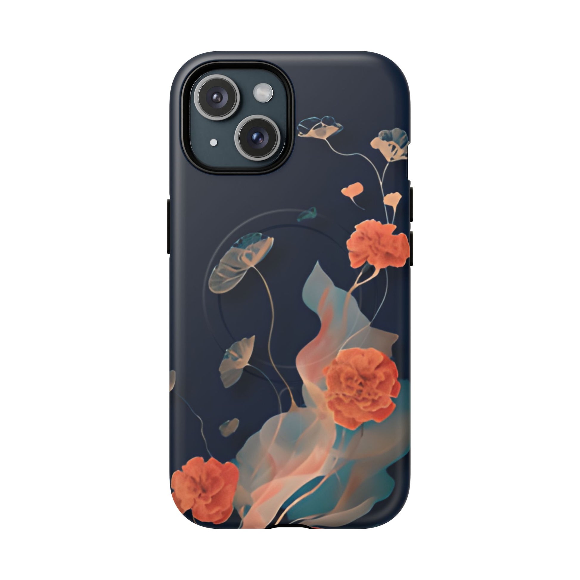 Lotus Reverie - Elegant Artistic Floral iPhone 15 MagSafe Phone Case - Painterly Lotus Blossom Design