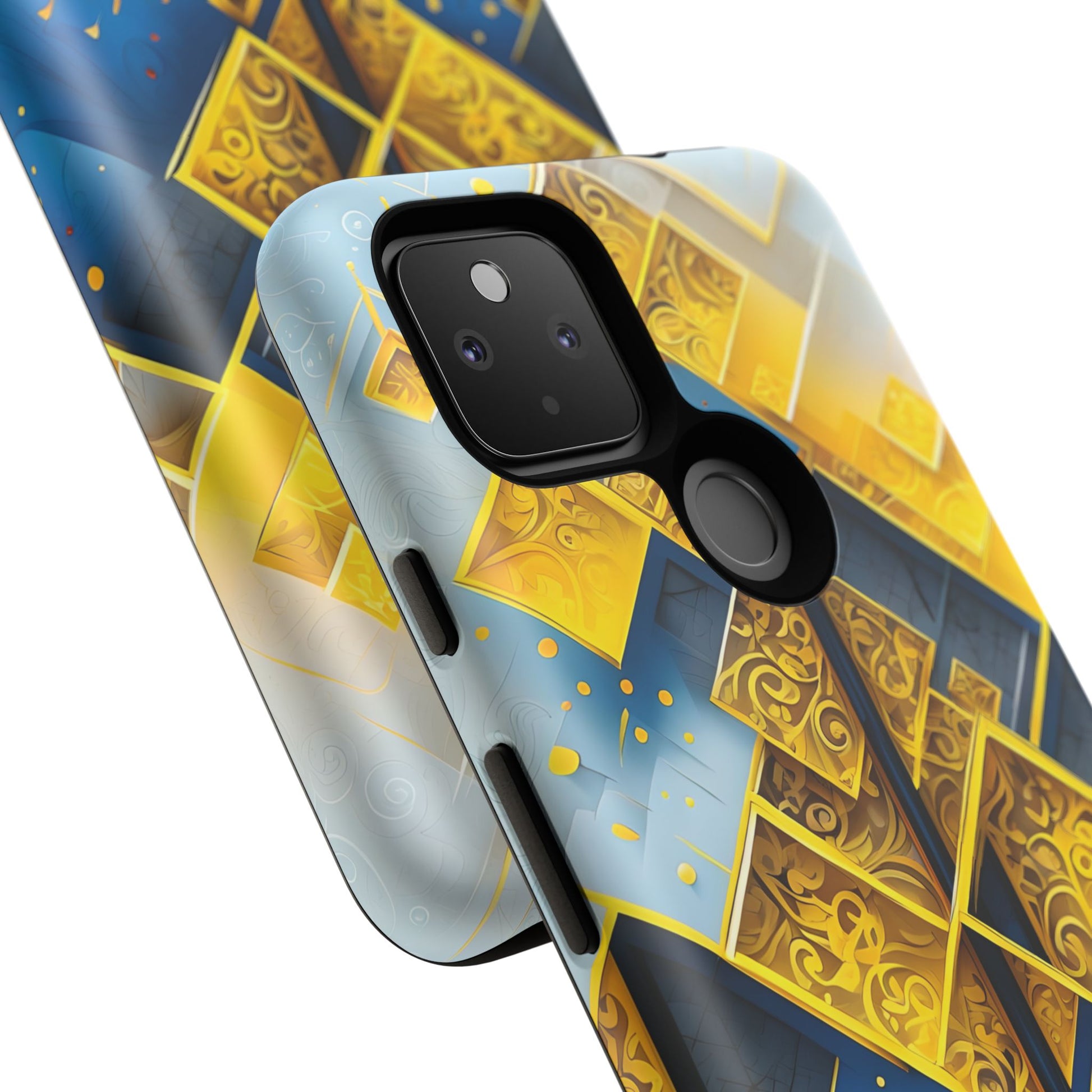 Golden Ascent Luxe Geometric Google Pixel 4a 5G Tough Case - Elegant Abstract Gold Design