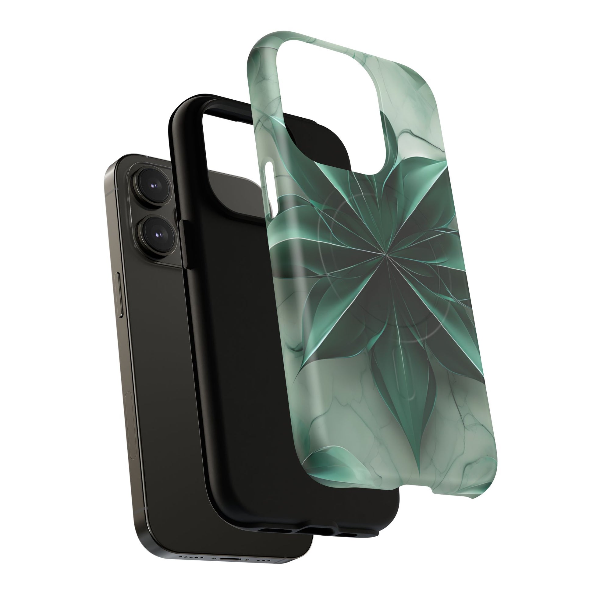 Emerald Bloom - iPhone 14 Pro MagSafe Phone Case - Rich Emerald Modern Design