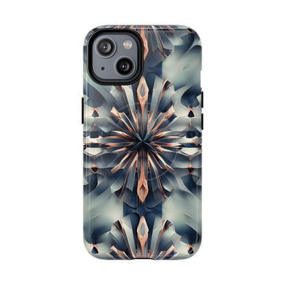 Obsidian Kaleidoscope iPhone MagSafe case featuring intricate dark geometric design