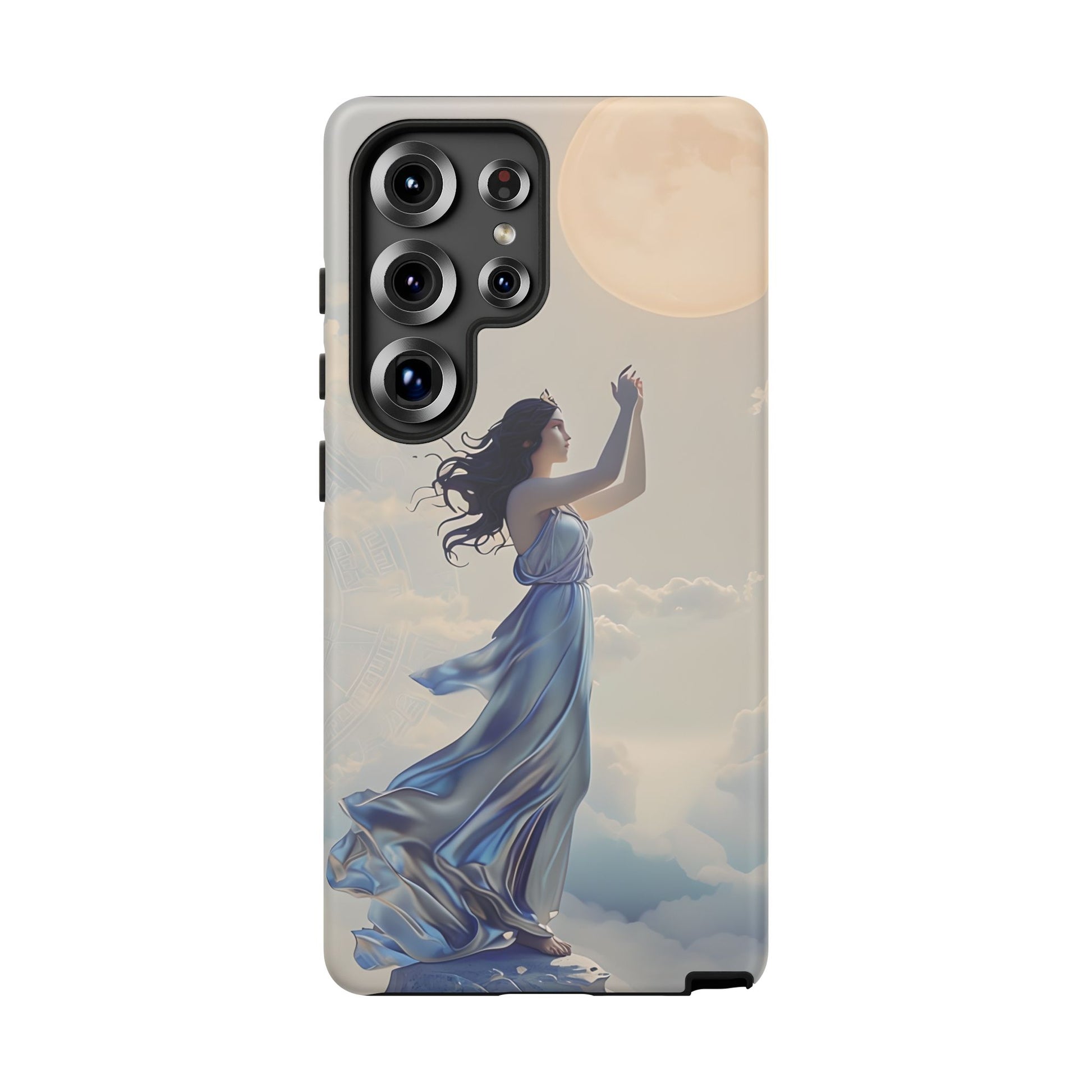 Moonlit Ascend - Ethereal Celestial Art Samsung Galaxy S25 Ultra Tough Phone Case - Dreamy Night Sky & Floating Woman Design