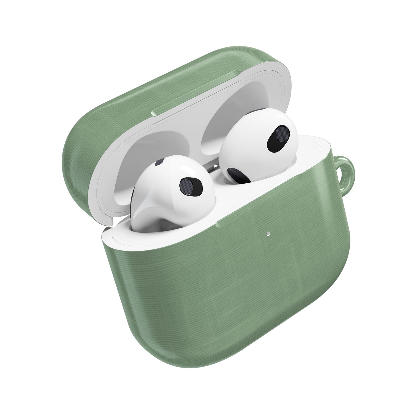 Sage Linen AirPods Case - Minimalist Green Fabric Texture Cover for Gen 1, 2, 3, Pro Gen 1 & 2