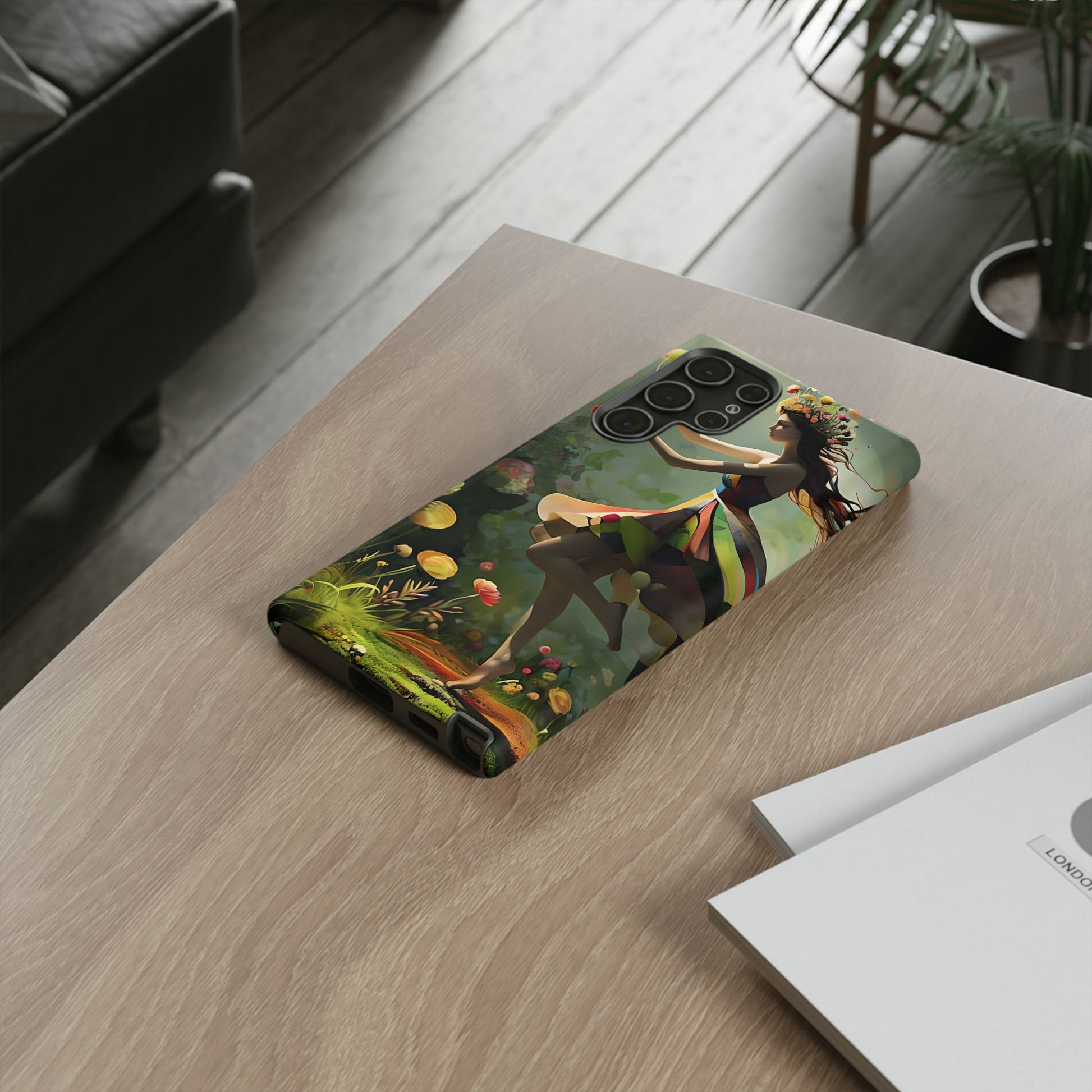 Dancing Wildflower Muse Samsung Galaxy S22 Ultra Tough Case - Artistic Floral Fantasy Cover - Whimsical Nature-Inspired Protective Accessory